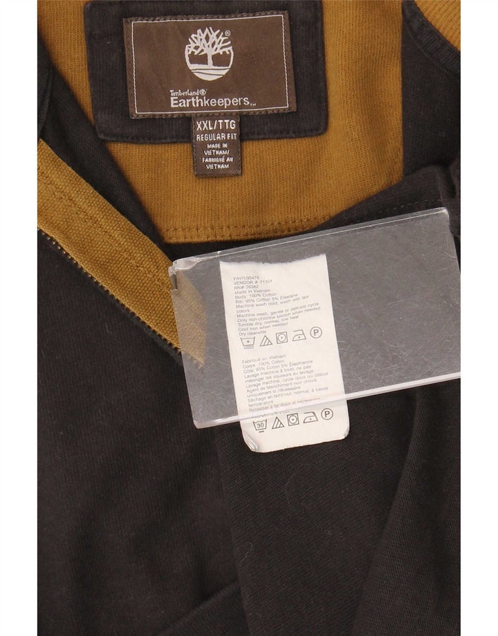 Timberland Mens Earthkeepers Zip Neck Sweatshirt Jumper 2XL Brown