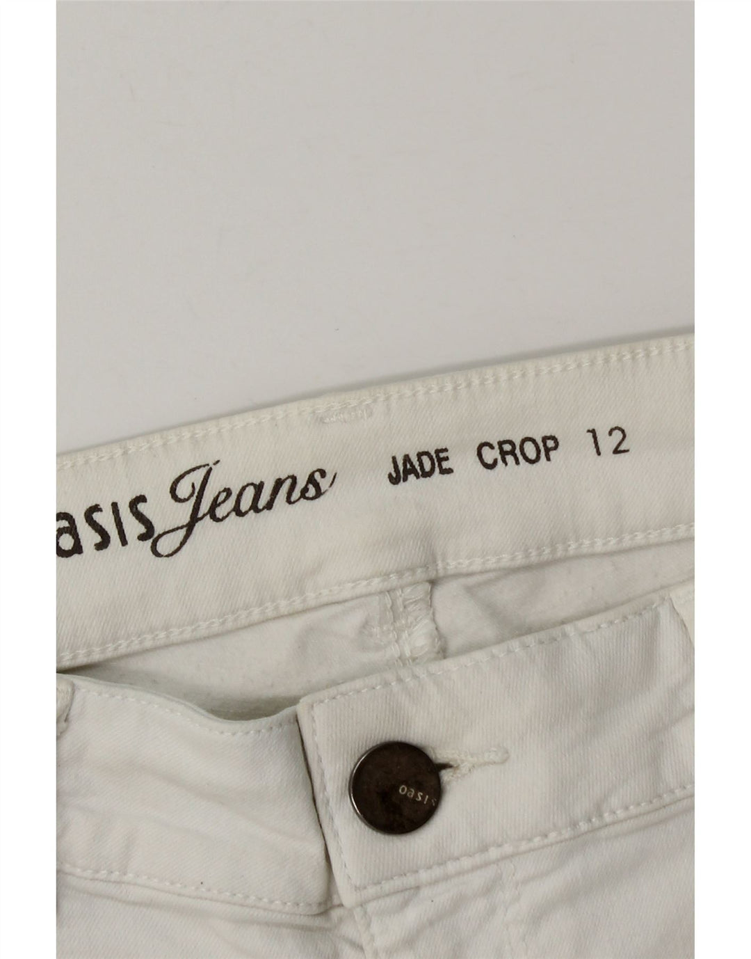 Oasis Womens Denim Shorts UK 12 Medium W28 White Cotton