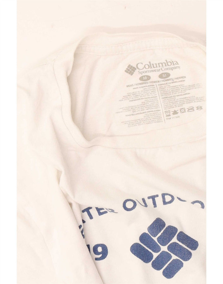 Columbia Mens Graphic T-Shirt Top Medium White Cotton