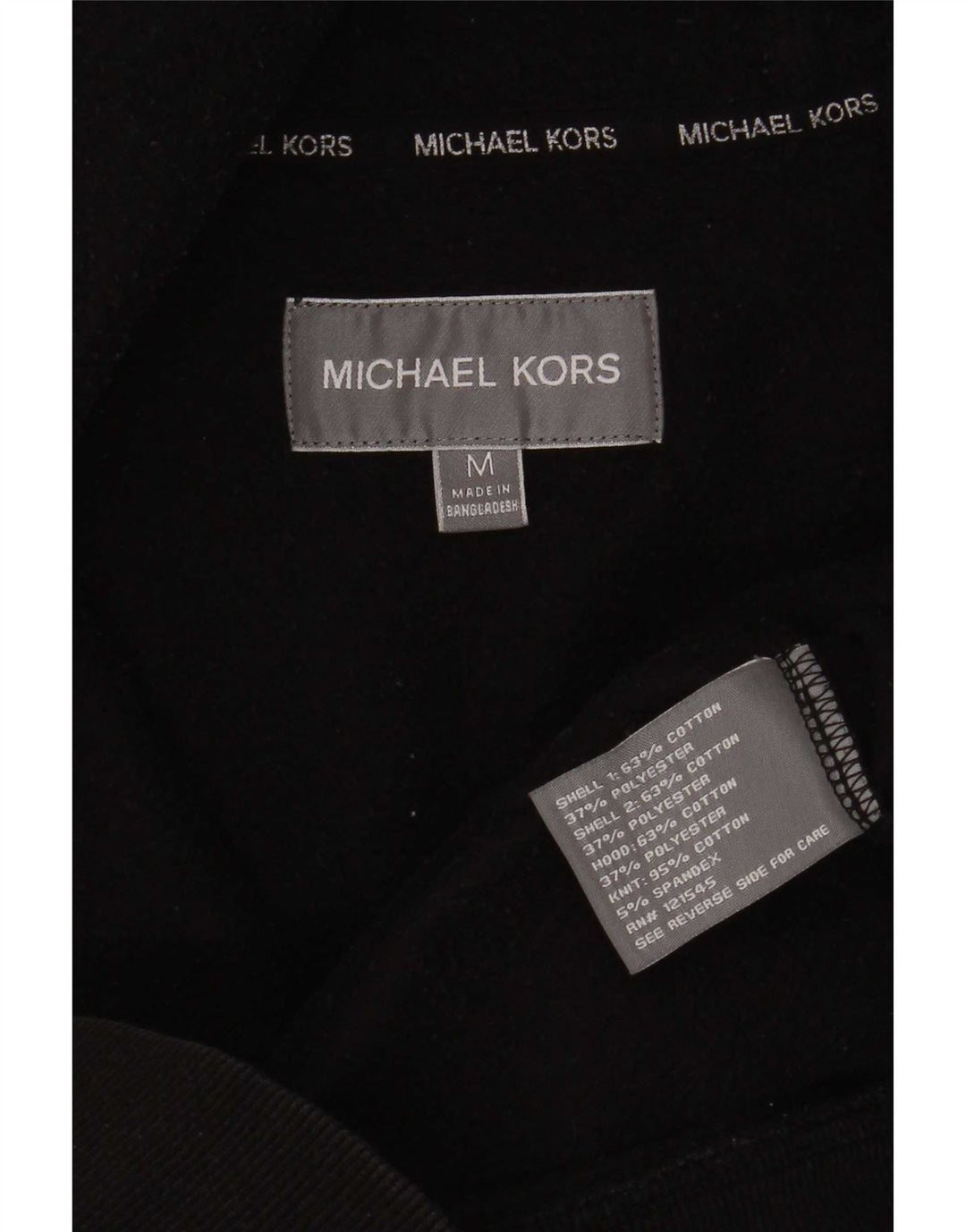 Michael Kors Mens Graphic Zip Hoodie Sweater Medium Black Cotton