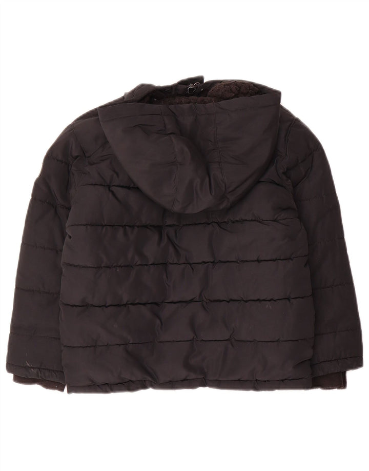 Dkny Boys Graphic Hooded Padded Jacket 5-6 Years Black Polyester