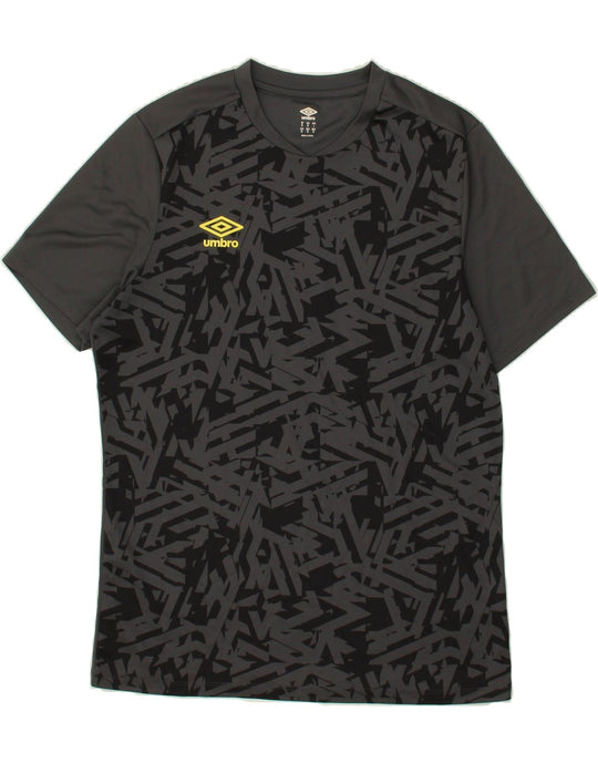 ウェア 90s Umbro Black-Brown Mock FB Shirt Vintage 90s Black Umbro T-Shirt - Large Polyester – Domno