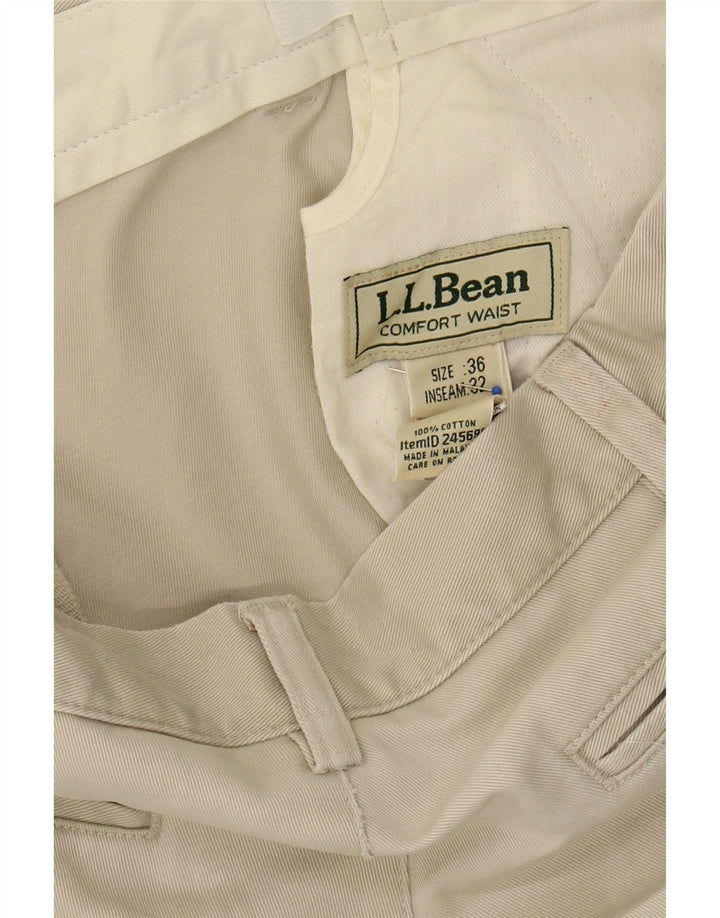 L.L.BEAN Mens Straight Chino Trousers W36 L30  Beige Cotton Vintage L.L.Bean and Second-Hand L.L.Bean from Messina Hembry 