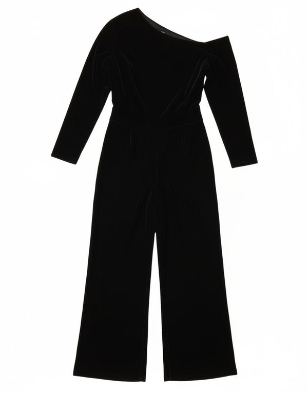 Reiss Womens Petite Velvet Off Shoulder Jumpsuit UK 8 Small Black
