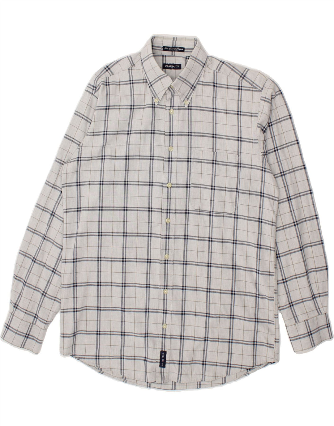 GANT Mens Shirt Medium Grey Check Cotton