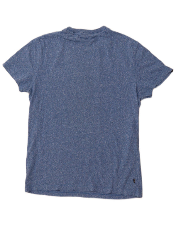 SUPERDRY Mens T-Shirt Top Medium Blue Flecked Cotton
