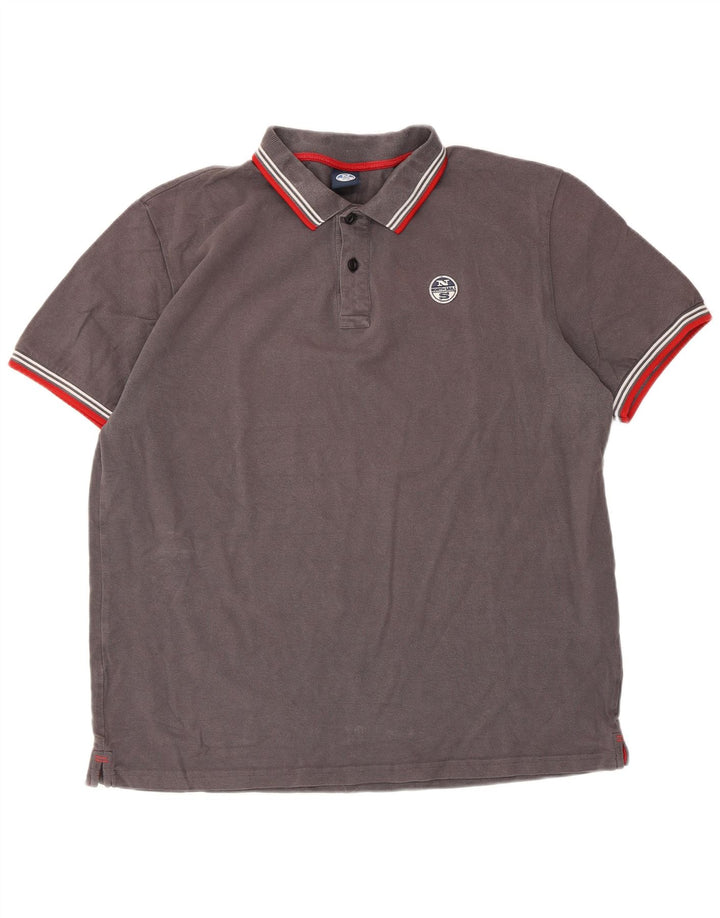 North Sails Mens Polo Shirt XL Grey Cotton