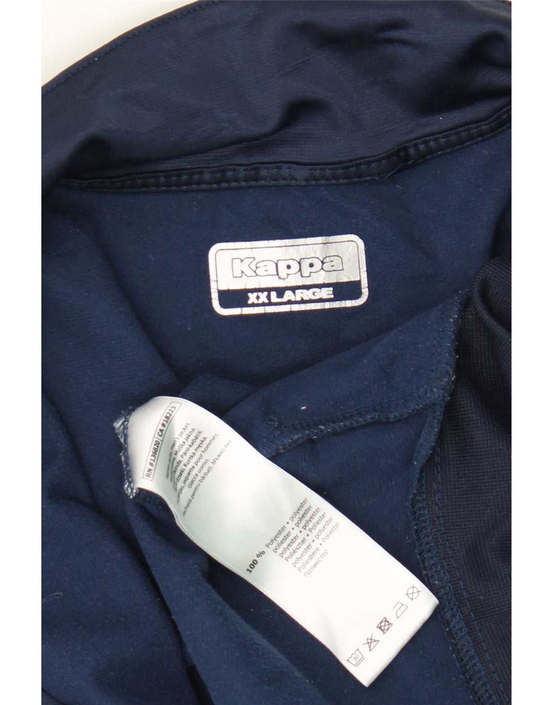 Kappa Mens Graphic Tracksuit Top Jacket 2XL Navy Blue Polyester