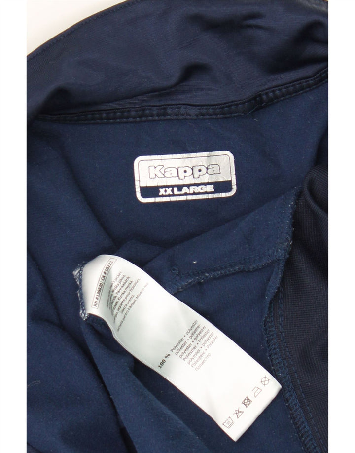 Kappa Mens Graphic Tracksuit Top Jacket 2XL Navy Blue Polyester