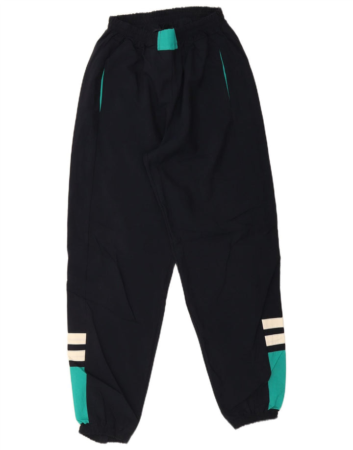 Vintage Mens Tracksuit Trousers Joggers Medium  Navy Blue Colourblock