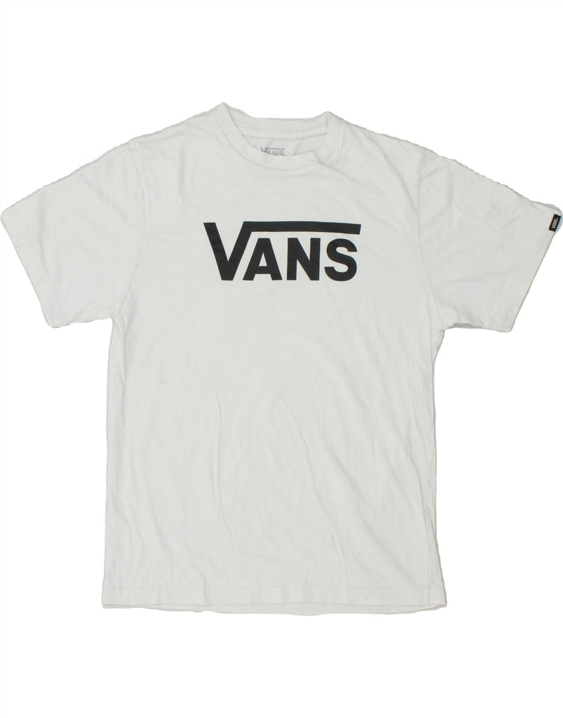 VANS Boys Classic Fit Graphic T-Shirt Top 13-14 Years XL White Vintage Vans and Second-Hand Vans from Messina Hembry 