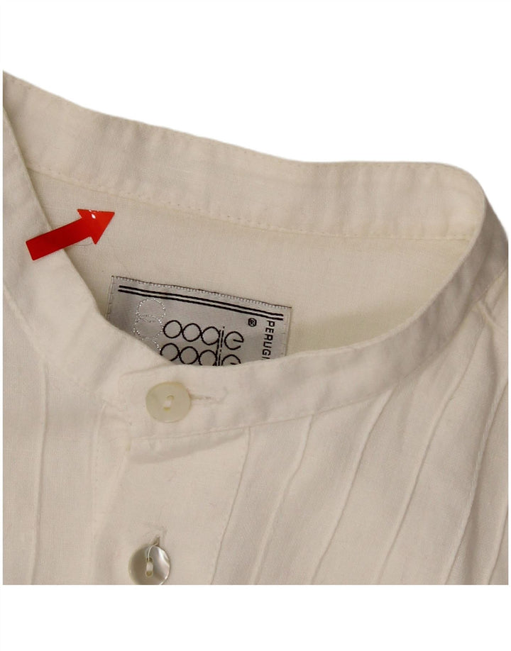 Vintage Mens 3/4 Sleeve Pullover Shirt Medium White