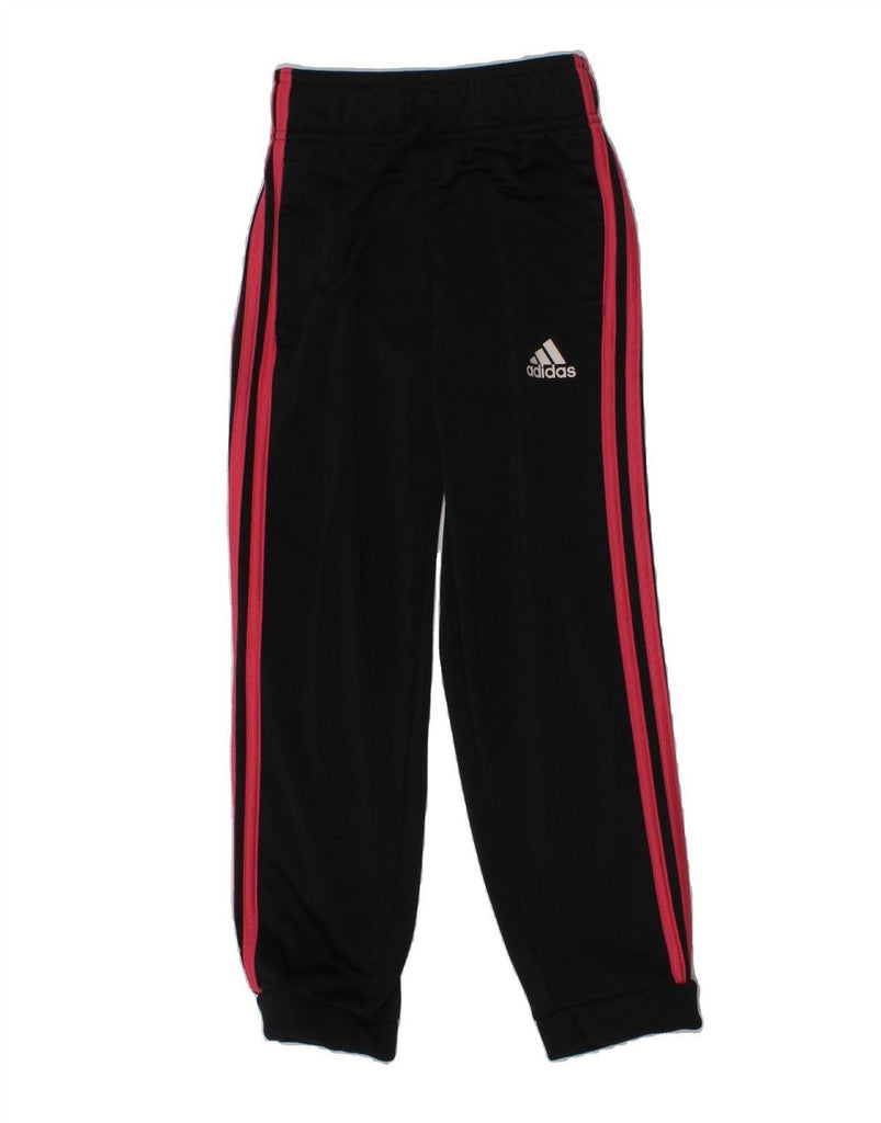 ADIDAS Girls Tracksuit Trousers Joggers 7-8 Years Black Polyester | Vintage Adidas | Thrift | Second-Hand Adidas | Used Clothing | Messina Hembry 