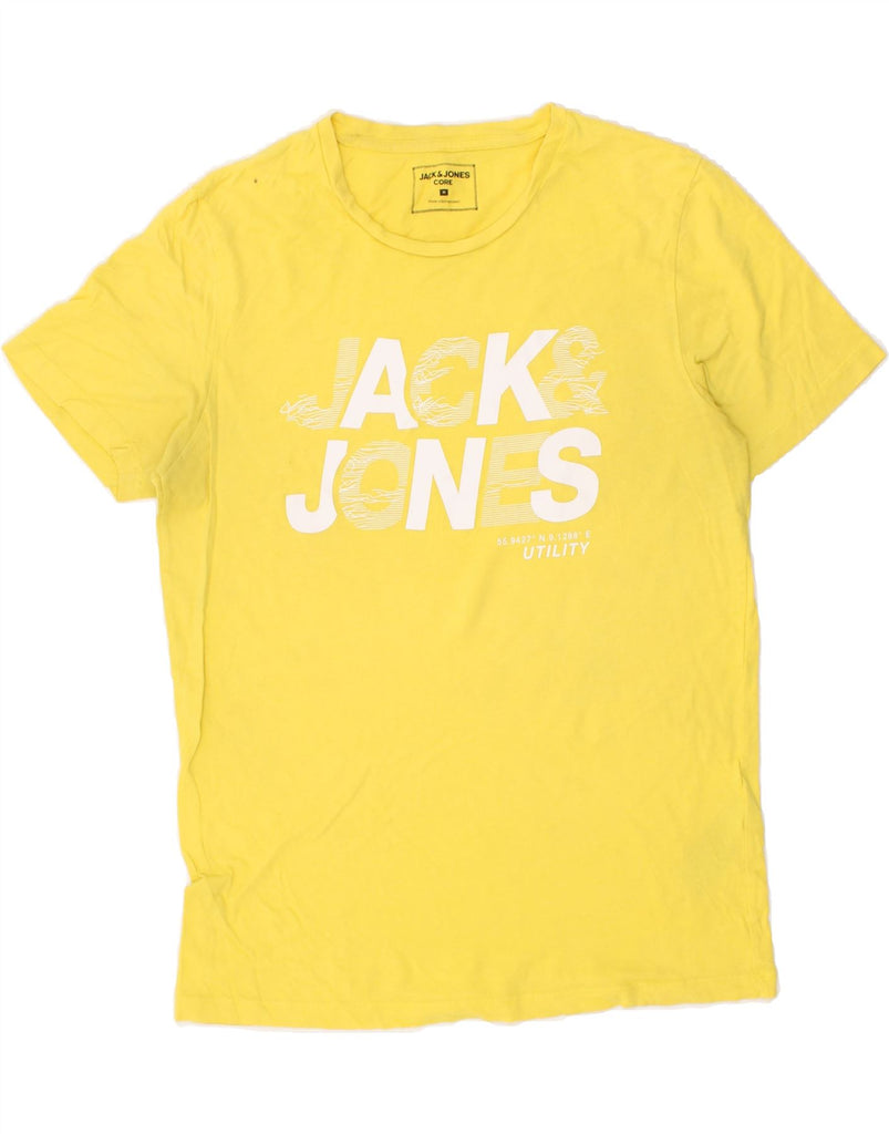 JACK & JONES Mens Graphic T-Shirt Top Medium Yellow Cotton | Vintage Jack & Jones | Thrift | Second-Hand Jack & Jones | Used Clothing | Messina Hembry 