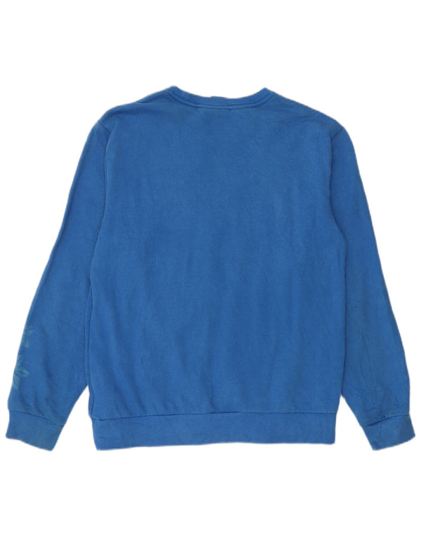 Adidas Boys Graphic Sweatshirt Jumper 13-14 Years Blue Floral Cotton