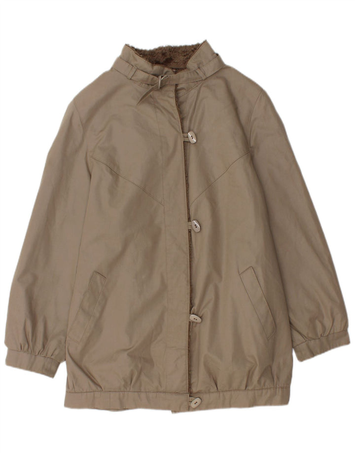 Vintage Womens Sherpa Windbreaker Jacket EU 38 Medium Grey