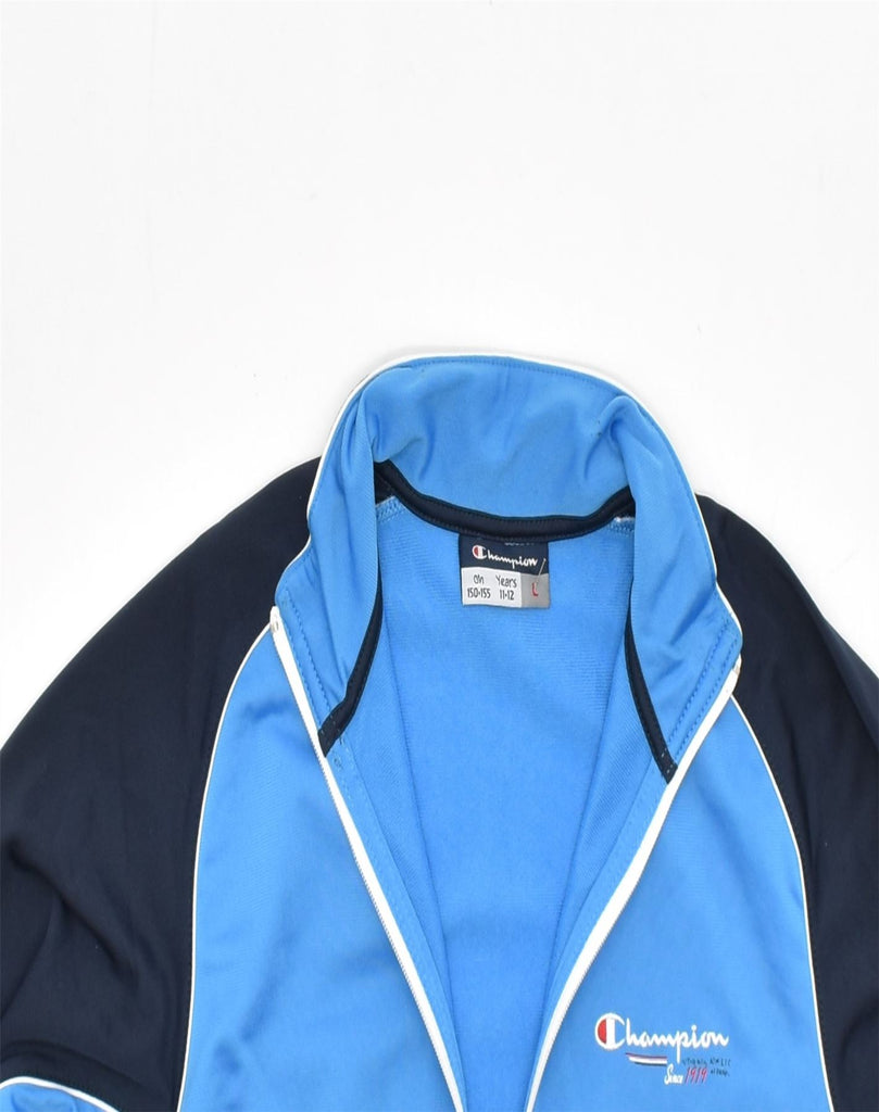 CHAMPION Boys Tracksuit Top Jacket 11-12 Years Large Blue Colourblock | Vintage | Thrift | Second-Hand | Used Clothing | Messina Hembry 