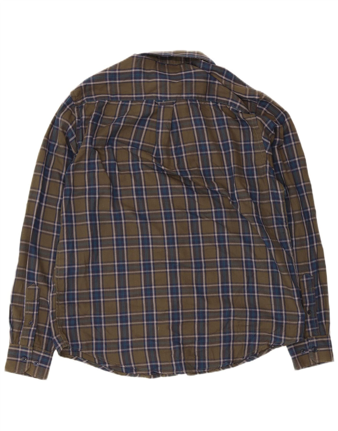 JAMES PRINGLE Mens Flannel Shirt Medium Khaki Check Polyester