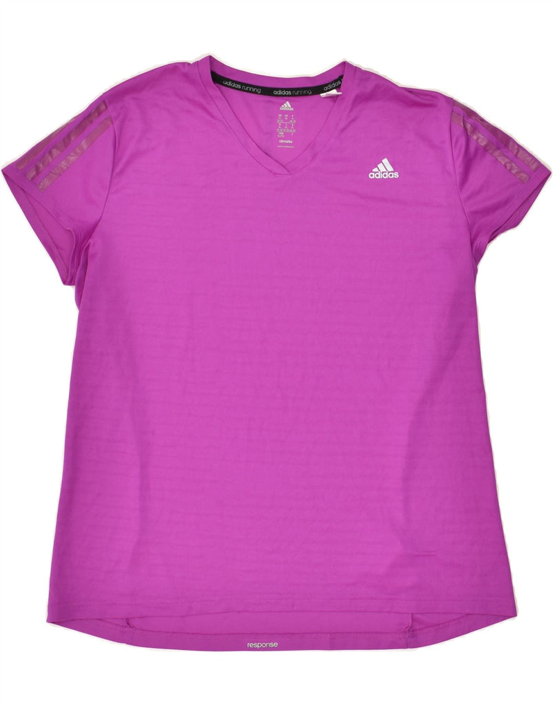 ADIDAS Womens Climalite T-Shirt Top UK 20/22 XL Purple | Vintage Adidas | Thrift | Second-Hand Adidas | Used Clothing | Messina Hembry 