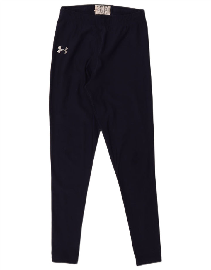 UNDER ARMOUR Womens Cold Gear Leggings UK 12 Medium  Navy Blue