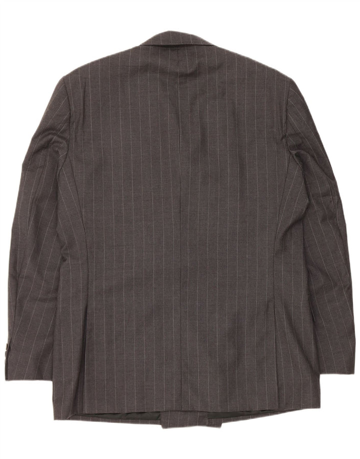 Ermenegildo Zegna Mens Blazer Jacket Size 54 XL Grey Striped