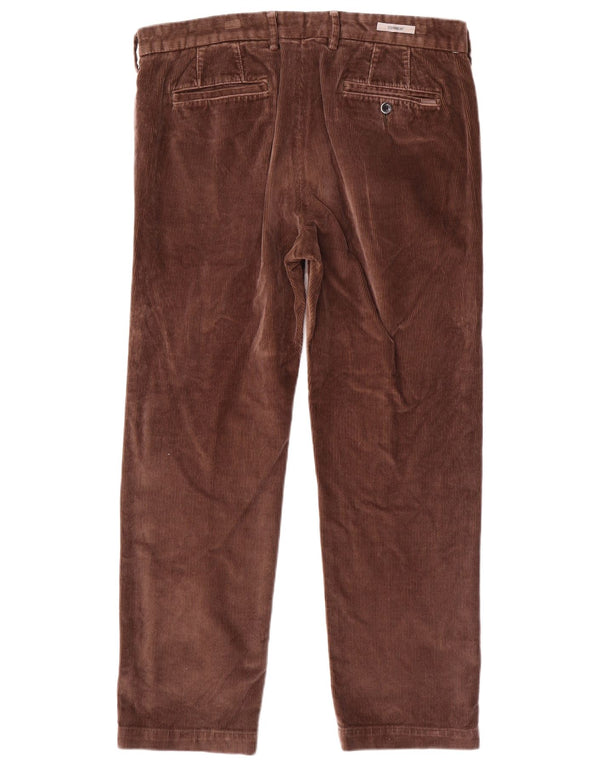 Marks & Spencer Mens Straight Corduroy Trousers W36 L29 Brown Cotton