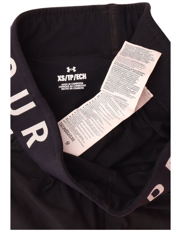UNDER ARMOUR Womens Graphic Sport Shorts UK 6 XS  Black Polyester