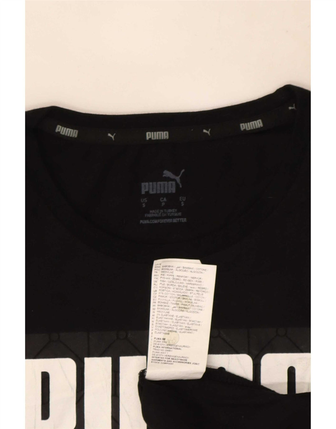 Puma Mens Valencia Graphic T-Shirt Top Small Black Cotton