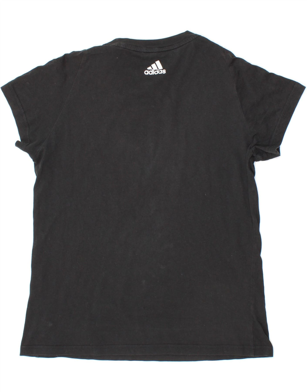 ADIDAS Womens Graphic T-Shirt Top UK 12/14 Medium Black Vintage Adidas and Second-Hand Adidas from Messina Hembry 