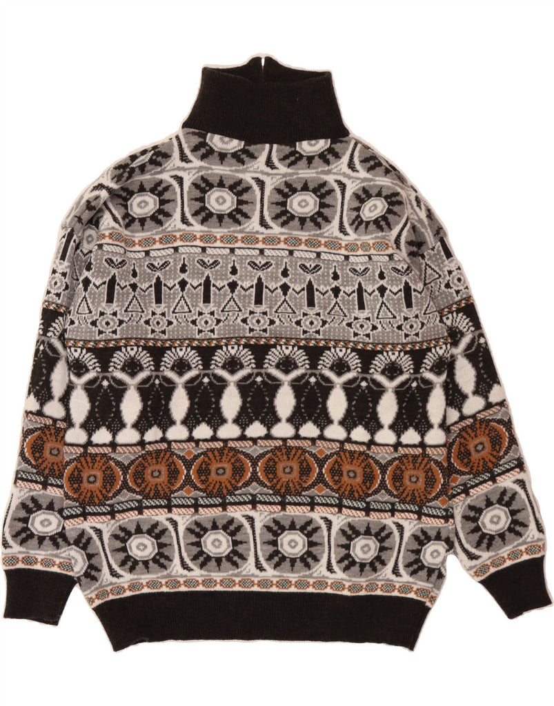 VINTAGE Mens Zip Neck Jumper Sweater IT 50/52 Large Multicoloured Vintage Vintage and Second-Hand Vintage from Messina Hembry 