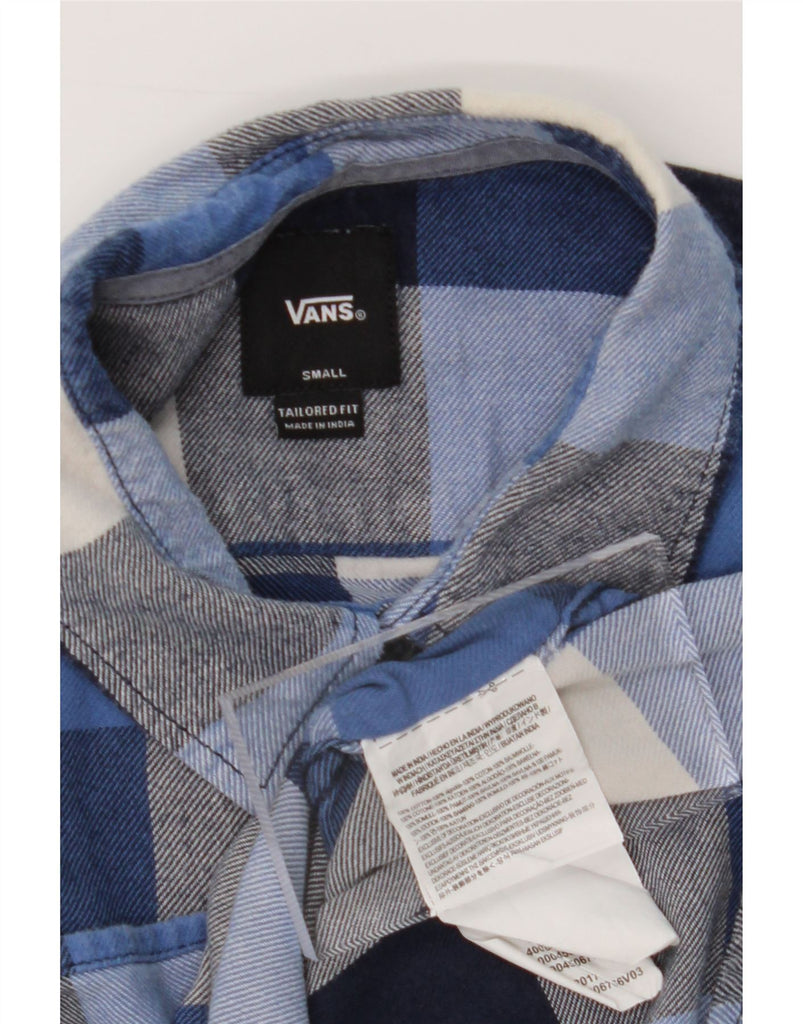 VANS Mens Tailored Fit Flannel Shirt Small Blue Check Cotton Vintage Vans and Second-Hand Vans from Messina Hembry 