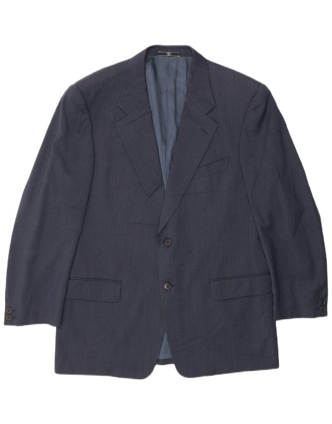 Valentino Mens 2 Button Blazer Jacket IT 52 XL Navy Blue New Wool