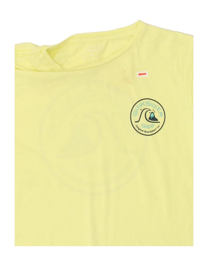 QUIKSILVER Boys Graphic T-Shirt Top 13-14 Years Yellow Cotton | Vintage Quiksilver | Thrift | Second-Hand Quiksilver | Used Clothing | Messina Hembry 