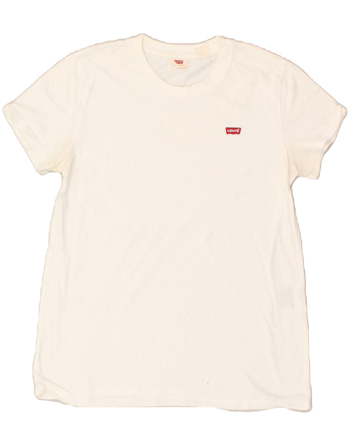 LEVI'S Womens T-Shirt Top UK 10 Small White | Vintage Levi's | Thrift | Second-Hand Levi's | Used Clothing | Messina Hembry 