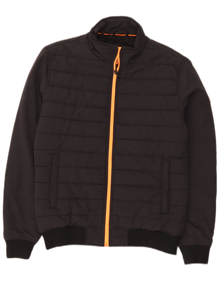 Superdry Mens Padded Jacket UK 38 Medium Black Nylon