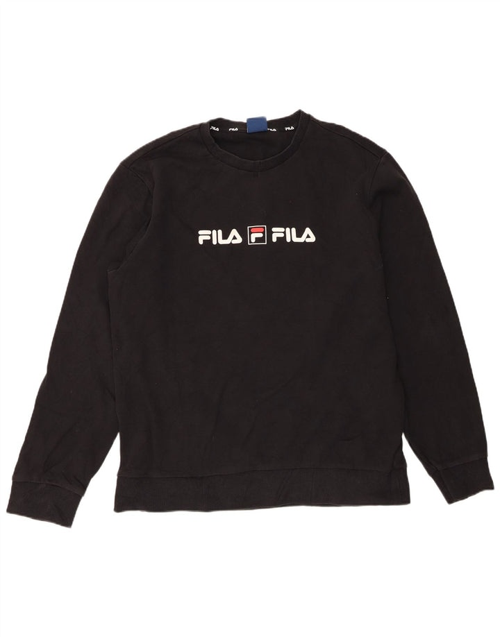 Fila Mens Graphic Sweatshirt Jumper 2XL Black