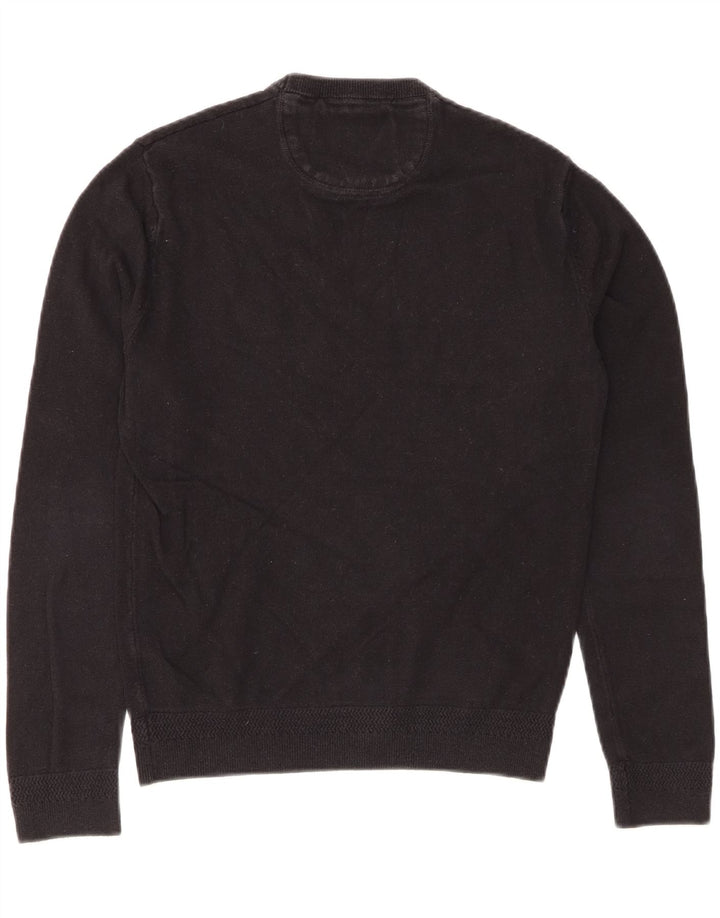 JACK WILLS Mens Crew Neck Jumper Sweater Small Black Cotton Vintage Jack Wills and Second-Hand Jack Wills from Messina Hembry 