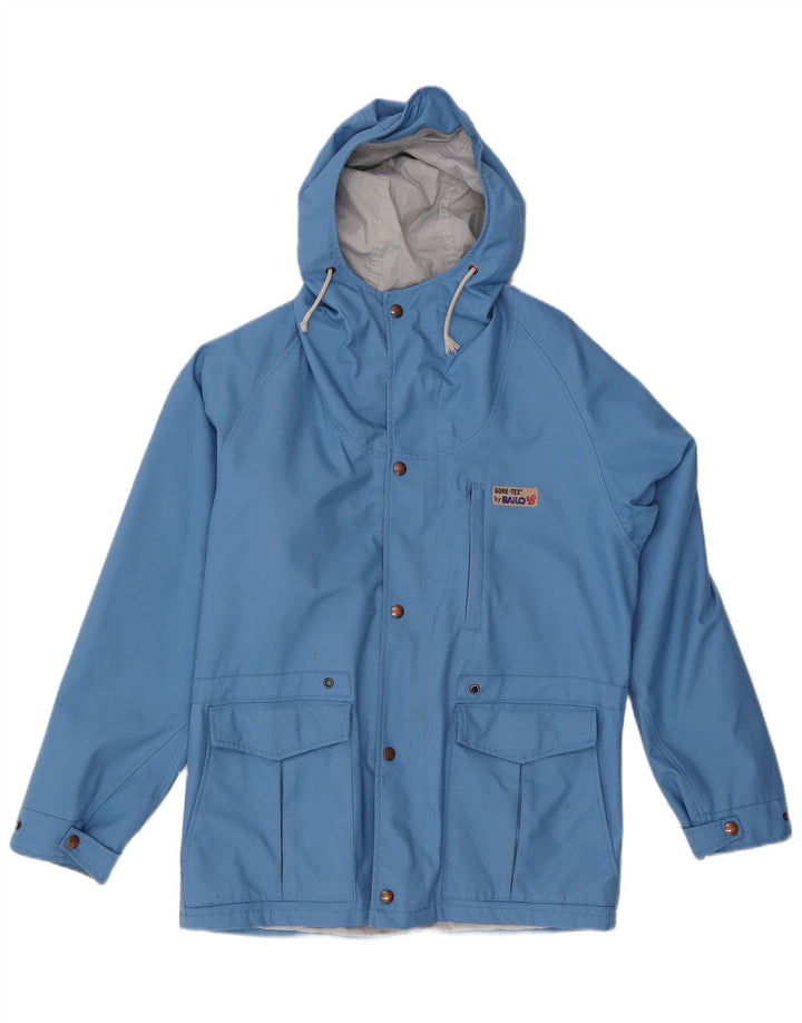 Bailo Mens Gore-Tex Hooded Rain Jacket  IT 46 Small Blue Polyamide Modern