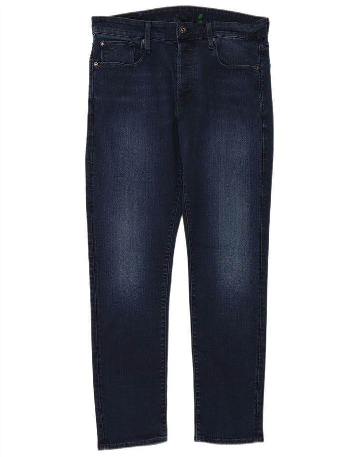 G-STAR Mens Straight Tapered Jeans W34 L32 Navy Blue Cotton