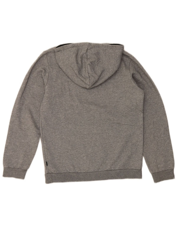 Puma Girls Graphic Hoodie Jumper 13-14 Years Grey Flecked Cotton