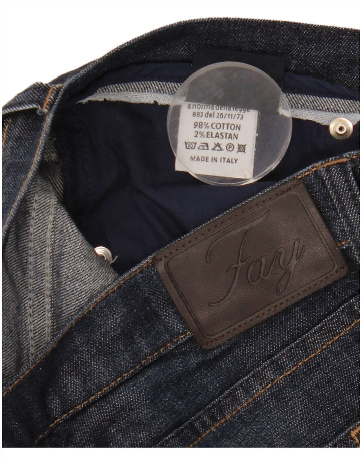 Fay Womens Straight Jeans W32 L28 Navy Blue Cotton