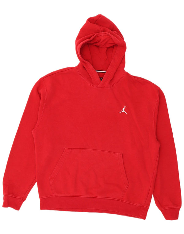 Jordan Mens Hoodie Jumper Medium Red Cotton
