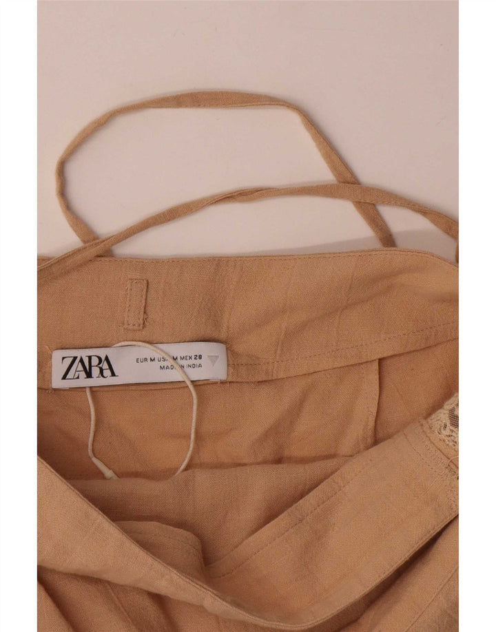 Zara Womens Wrap Skirt Medium W30  Beige Cotton
