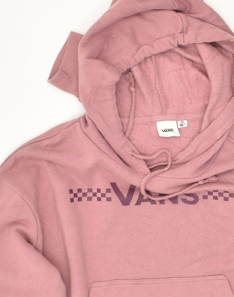 VANS Womens Oversized Crop Hoodie Jumper UK 6 XS Pink Cotton | Vintage Vans | Thrift | Second-Hand Vans | Used Clothing | Messina Hembry 