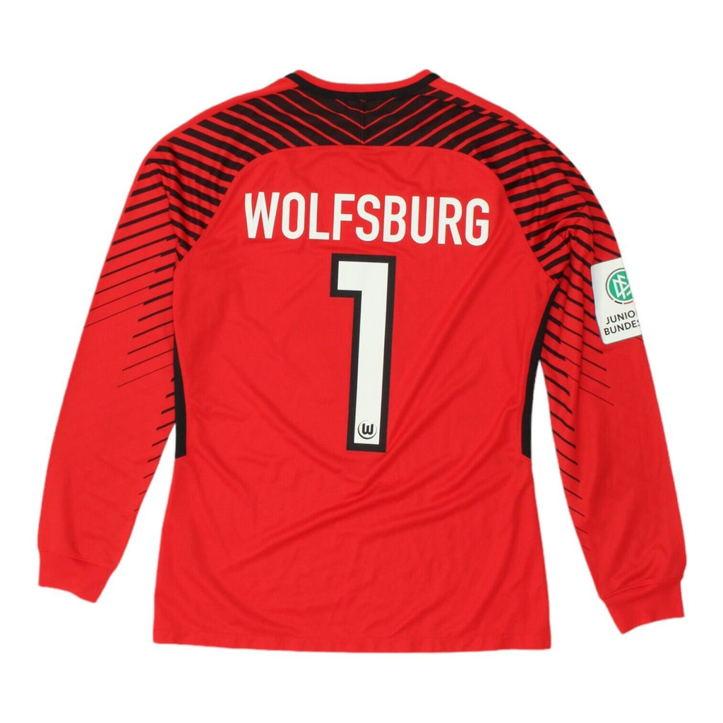 VfL Wolfsburg 2017-18 Nike Mens Red Goalkeeper Shirt | Football Sportswear Vintage Messina Hembry and Second-Hand Messina Hembry from Messina Hembry 