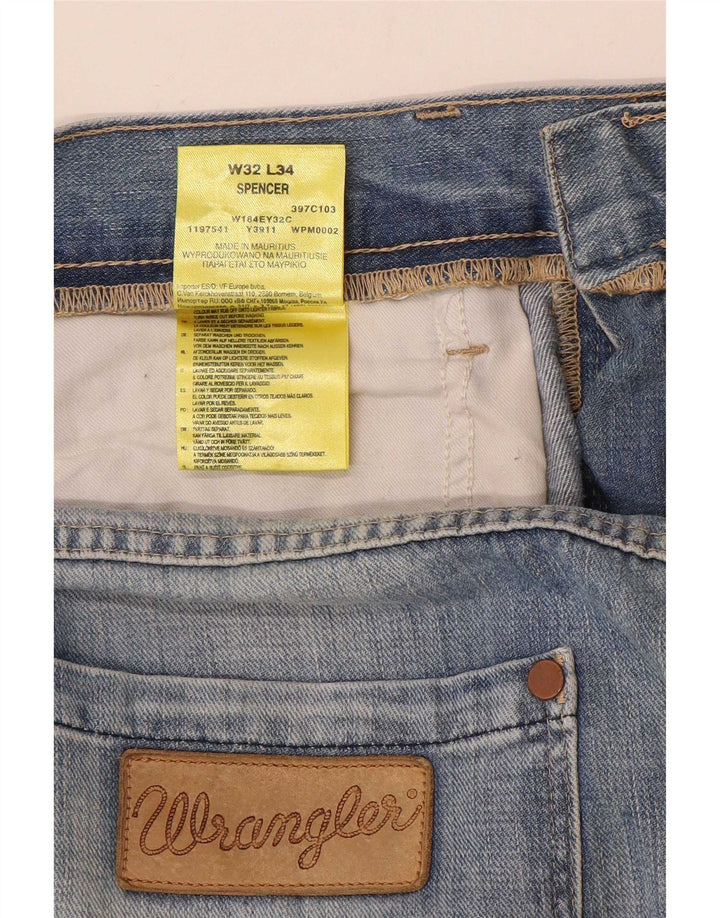 Wrangler Mens Spencer Straight Jeans W32 L34 Blue Cotton