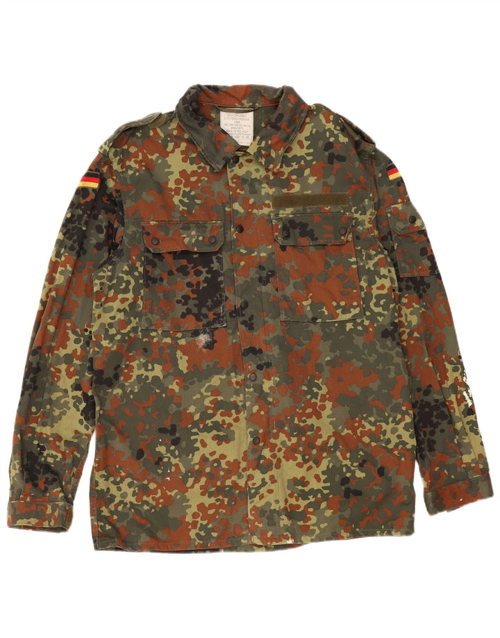 VINTAGE Mens Military Jacket UK 38 Medium Khaki Camouflage Cotton