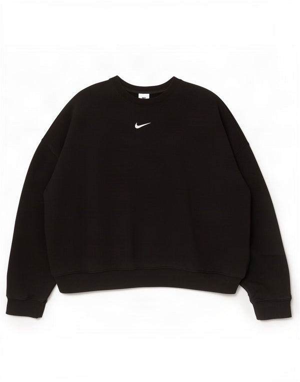 Nike Womens Oversized Sweatshirt Jumper UK 18 XL Black Cotton
