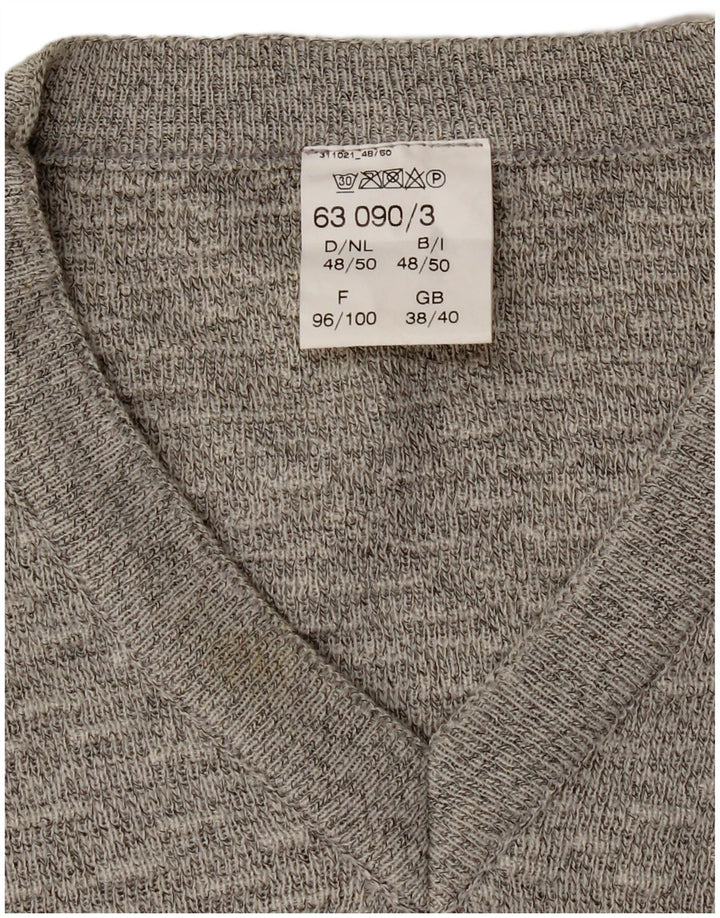 VINTAGE Mens V-Neck Jumper Sweater UK 38/40 Medium Multicoloured