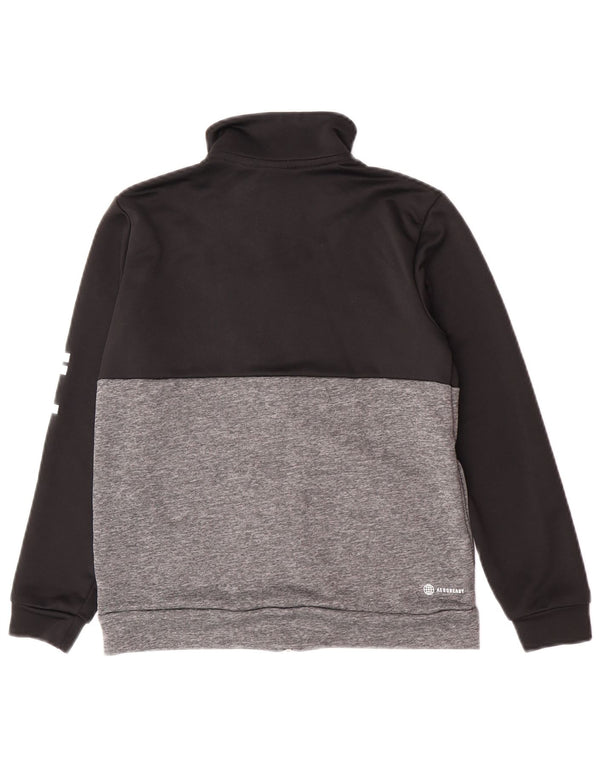 Adidas Boys Aeroready Tracksuit Top Jacket 11-12 Years Black Colourblock